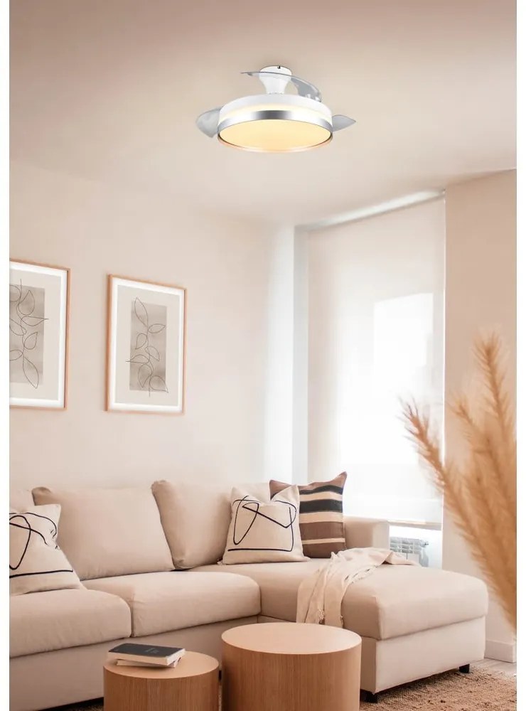 Бяло/в сребрист цвят LED осветително тяло за таван Lindberg – Trio