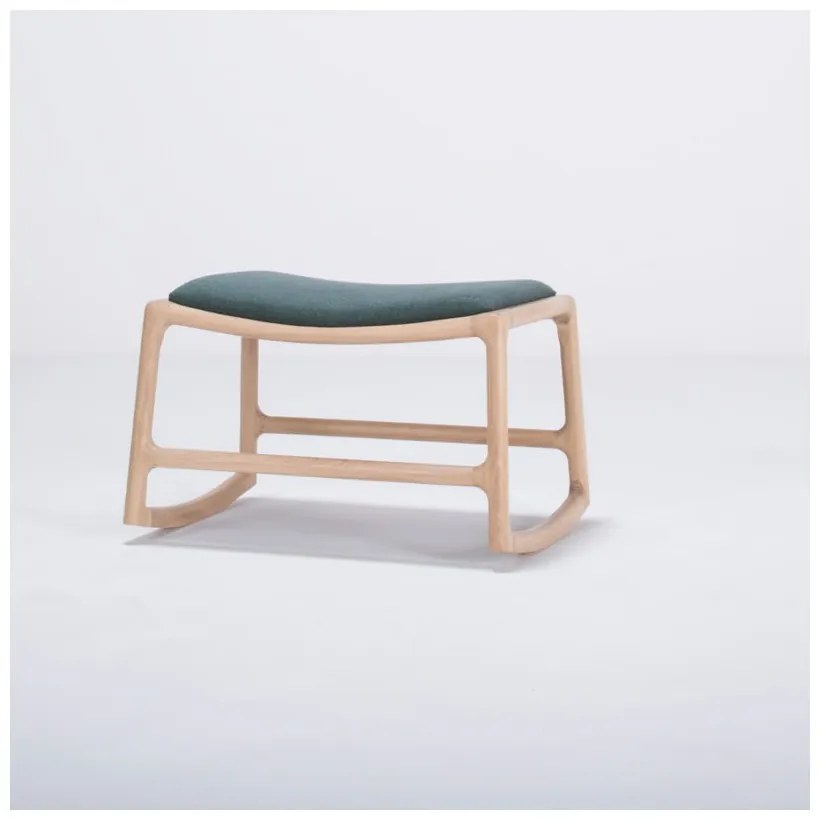 Отоман с конструкция от дъбово дърво и седалка от зелен текстил Dedo - Gazzda