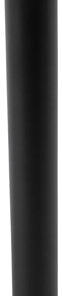 Класическа настолна лампа черна с розов абажур 30 см - Simplo