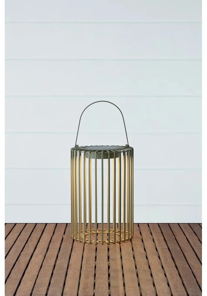 Зелен екстериорен LED фенер със соларен панел с USB (височина 54 cm) Cavia – Markslöjd