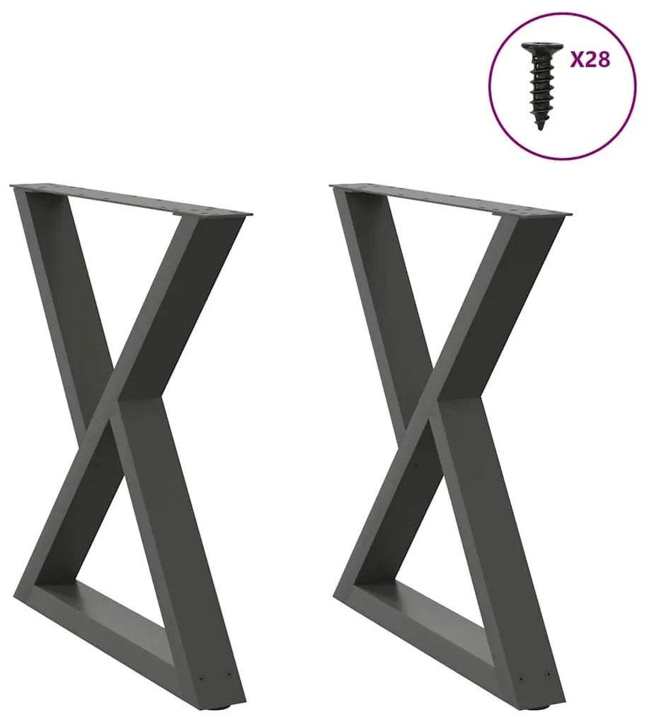4012726 vidaXL Крака за трапезна маса, 2 бр., антрацит, 70x(72-73,3) см, стомана