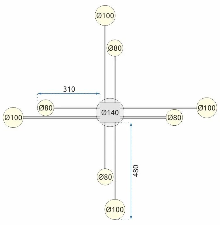 Лампа APP524-8C, 8 Рамена