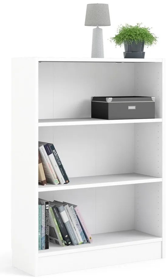 Бял шкаф за книги 79x107 cm Basic - Tvilum
