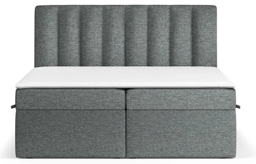 Тъмносиво боксспринг легло с място за съхранение 160x200 cm Novento – Maison de Rêve
