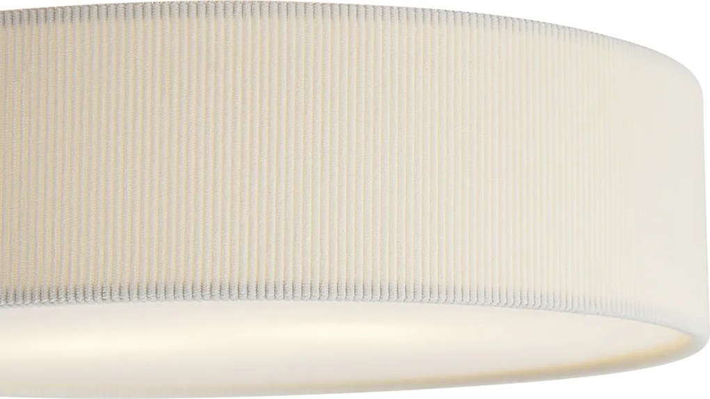 Модерна таванна лампа бяла с кадифен абажур 38 см 2 светлини - Luz