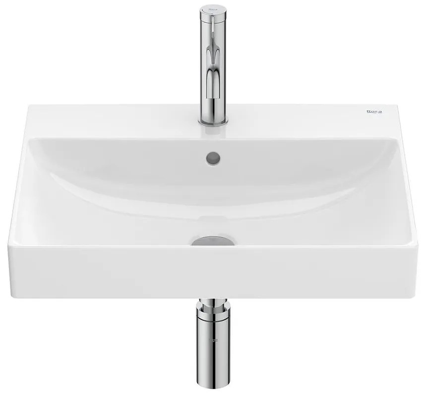 Умивалник за стенен монтаж, A327685000, Roca, керамика, бял гланц, 55x46x16см