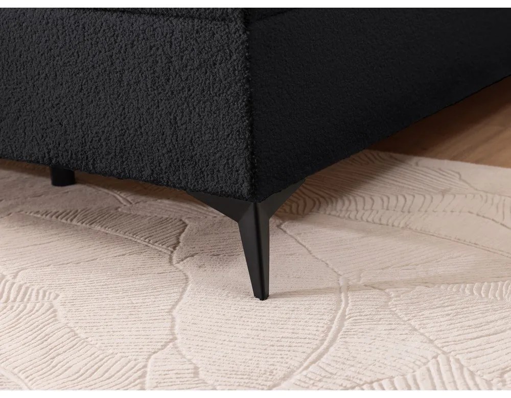 Черно боксспринг легло 160x200 cm с място за съхранение Ornes – Ropez