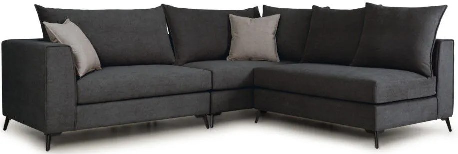 Ъглов диван Ricap-Сиво тъмно