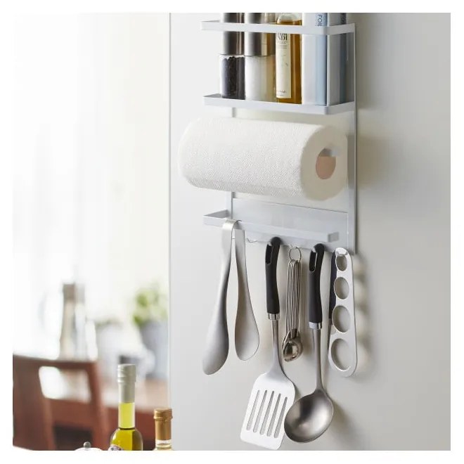 Голям бял магнитен кухненски страничен стелаж Tower - YAMAZAKI