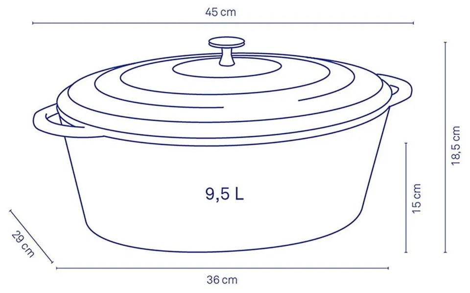 Червена чугунена тенджера, широчина 36 cm Calido - Kela