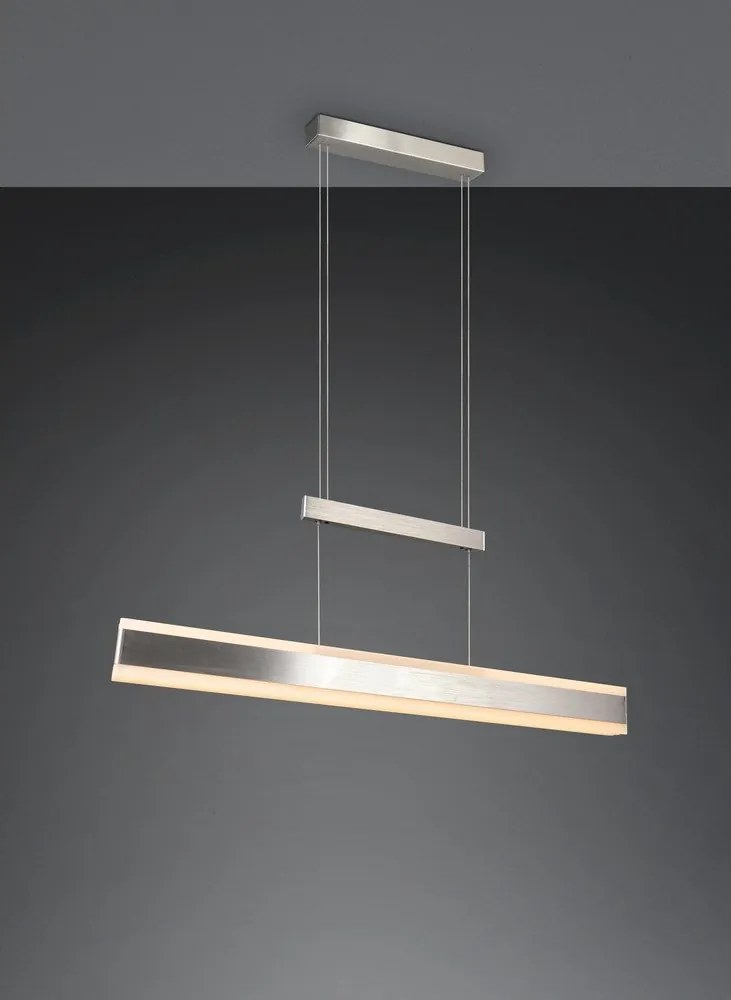 LED висящо осветително тяло в матово сребрист цвят с метален абажур Arcola – Trio