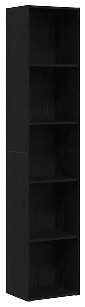 862469 vidaXL Библиотека, черен дъб, 40x30x189 см, инженерно дърво
