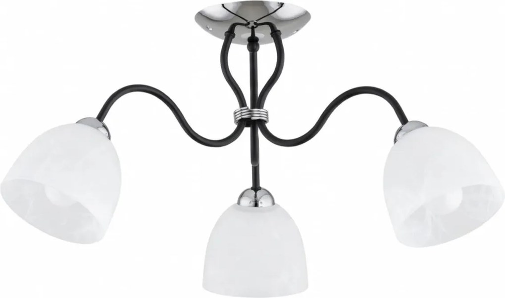 Плътно монтиран полилей ARIEL, 3xE27/15W/230V, лъскав хром/черен