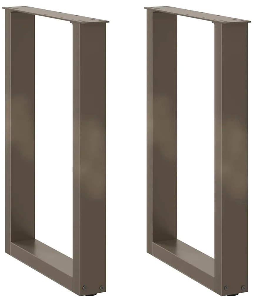 4013179 vidaXL Крака за трапезна маса, U-образни, 2 бр., естествена стомана, 50 x (72-73) см, стомана