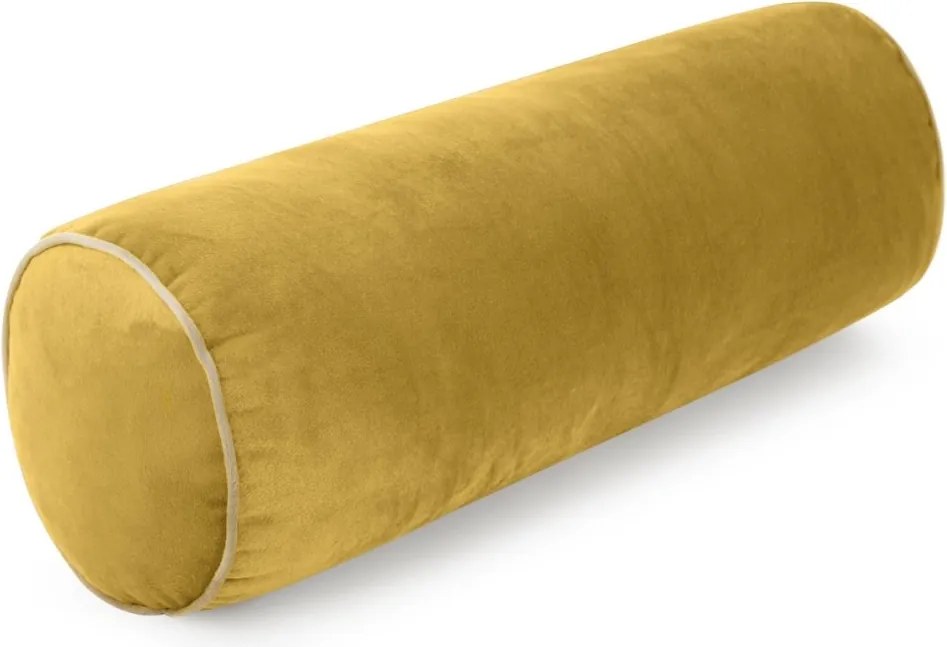 Декоративна кадифена възглавница във формата на руло Зелено