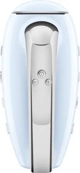 Ръчен миксер SMEG 50's Style HMF01PBEU, 250W, 9 скорости, Турбо, Скрит LED дисплей, Таймер, Аксесоари, Син
