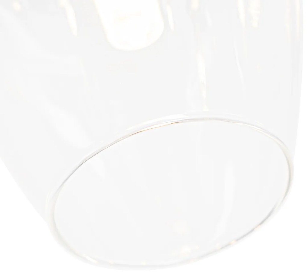 Класическа таванна лампа златиста със стъкло 9-лампа - Elien