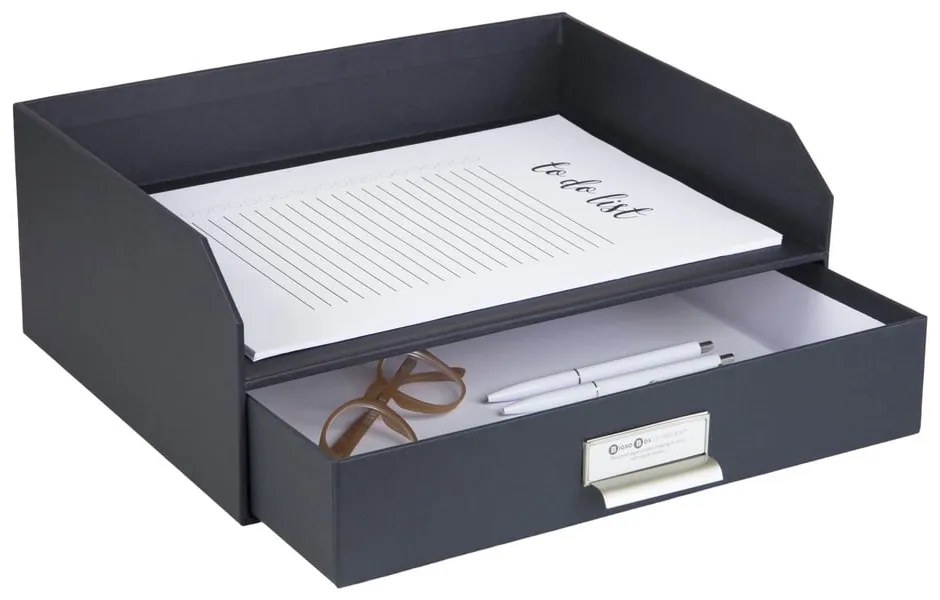 Картонен органайзер за докумнети с чекмедже Walter – Bigso Box of Sweden