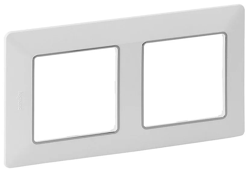 Legrand 754032 - Рамка pro Превключателe VALENA LIFE 2P бяла/хром