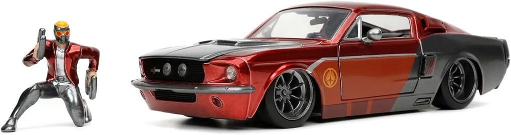 Jada - Кола с фигурка Marvel Star Lord 1967 Ford Mustang 1:24