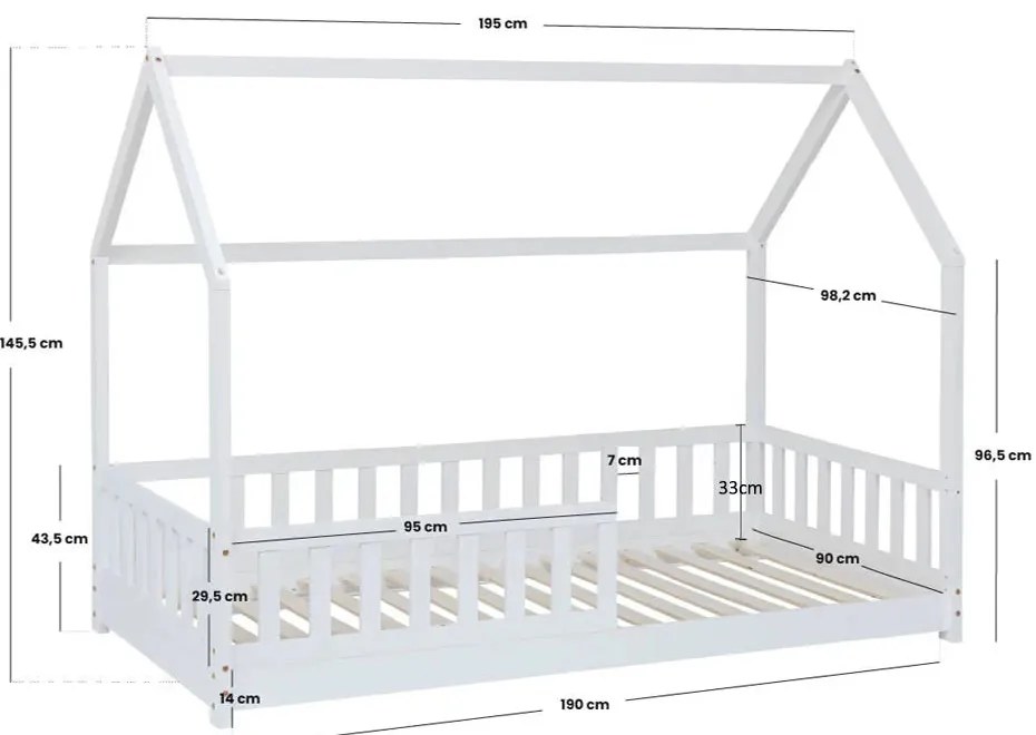 Детско легло Монтесори Аtmosphera Bosco, 90x190 см, MDF