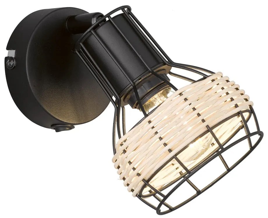 Черна стенна лампа Straw – Fischer &amp; Honsel