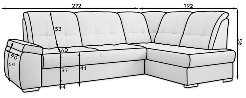 Бежов кадифен разтегателен ъглов диван с място за съхранение (десен ъгъл L форма) Sado – ELTAP