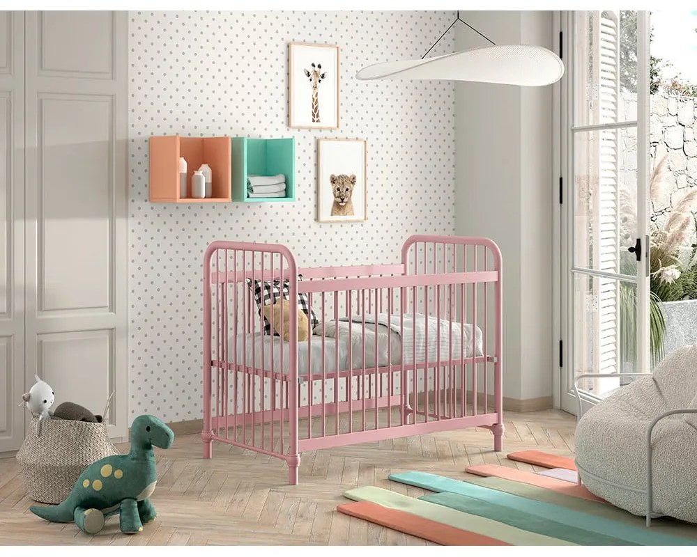 Розово метално детско легло 60x120 cm BRONXX - Vipack