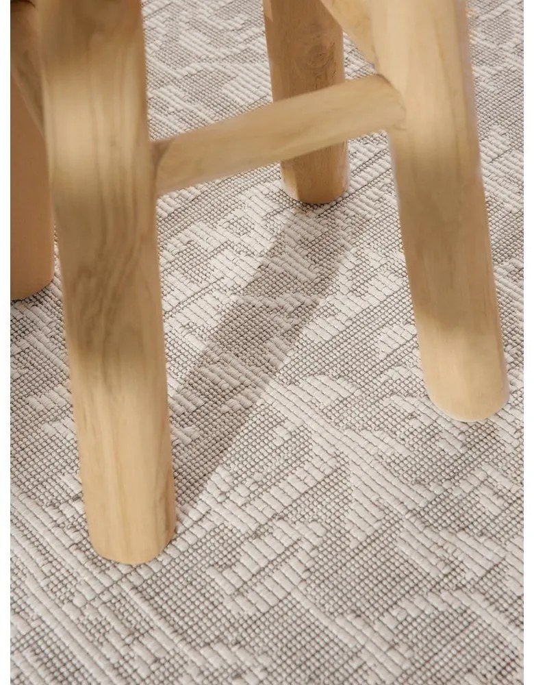 Кръгъл килим за открито и закрито в цвят слонова кост и сиво ø 160 cm Duet Kona – NORTHRUGS