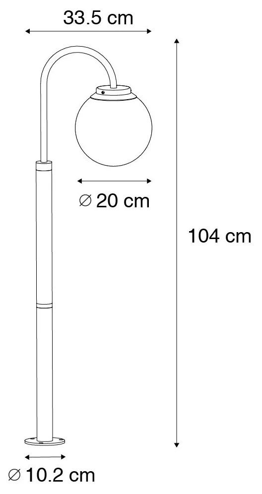 Модерен фенер черен с пластмаса 104 см IP44 - Sfera