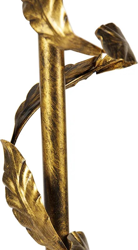 Подова лампа златиста с бронзов абажур и златист интериор 50 см - Linden