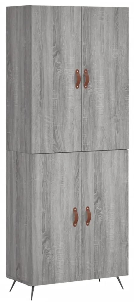 3195657 vidaXL Висок шкаф, сив сонома, 69,5x34x180 см, инженерно дърво
