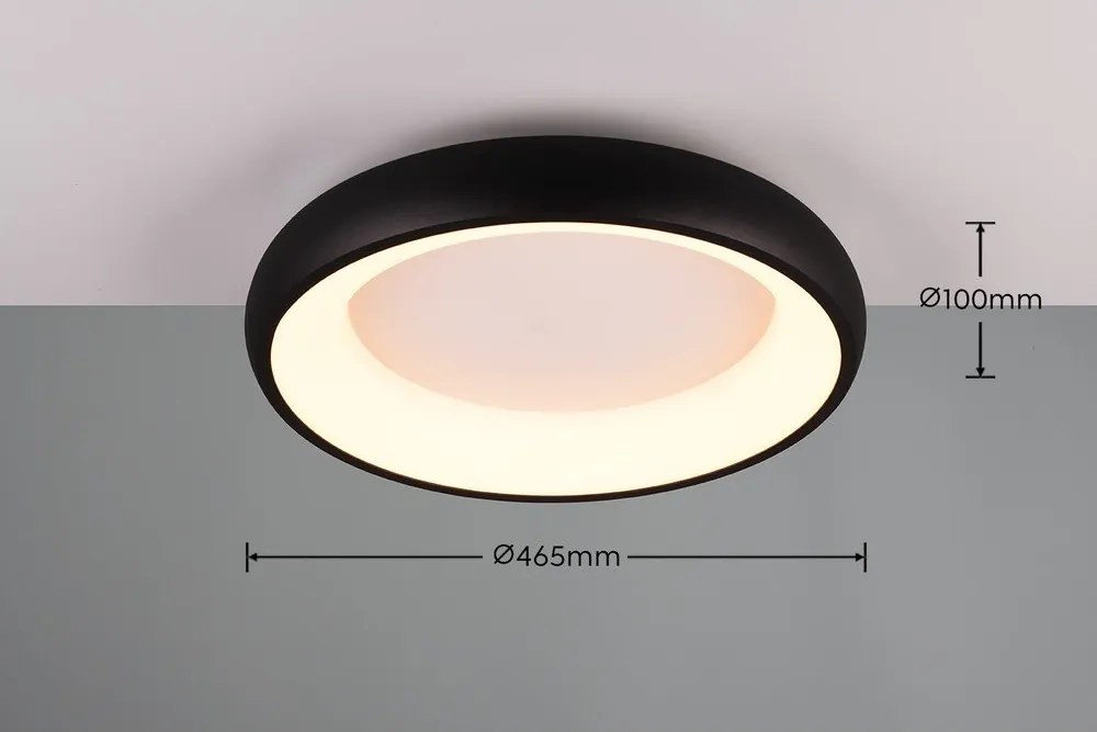 Черно LED затъмняващо се осветително тяло за таван Cardona – Trio