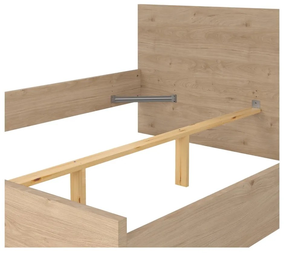 Двойно легло от декор от дъб в естествен цвят 160x200 cm Naia – Tvilum