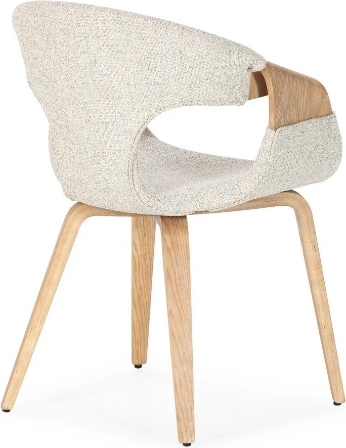 Бежови тапицирани трапезни столове в комплект с подлакътници 2 бр. Elif – MOME