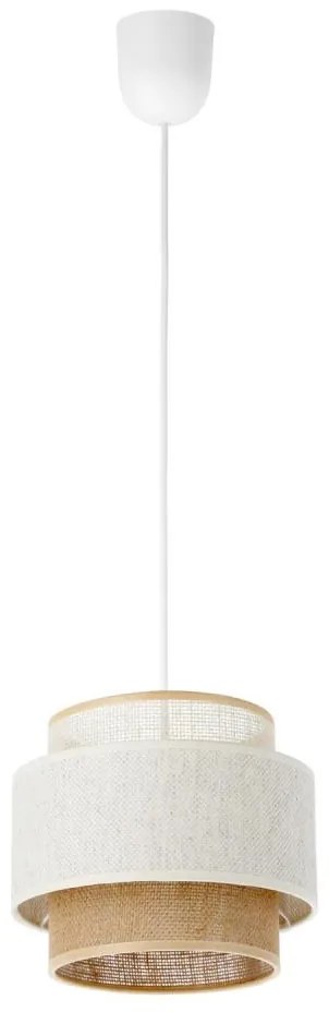 Полилей на кабел BOHO 1xE27/60W/230V Ø 20 см бял/юта