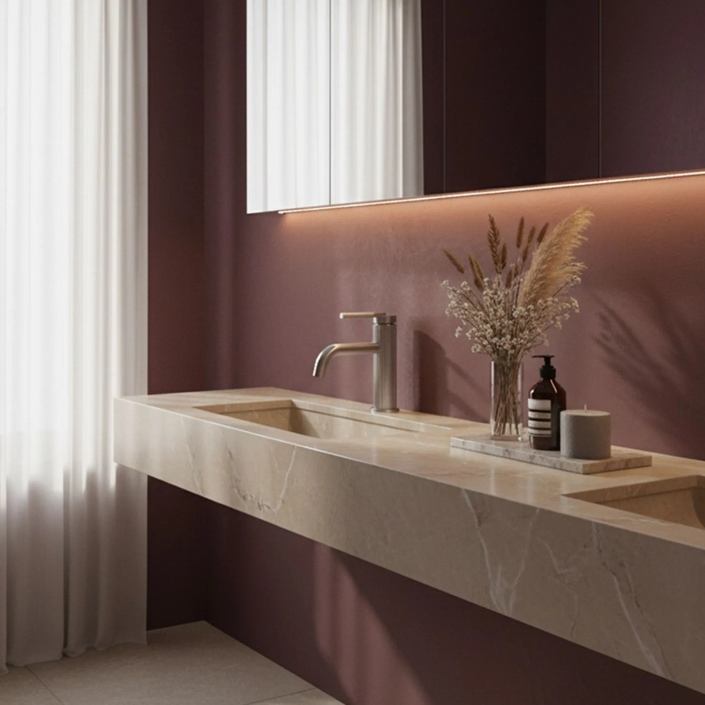 Смесител за мивка Rea Argon Brush Nickel Low