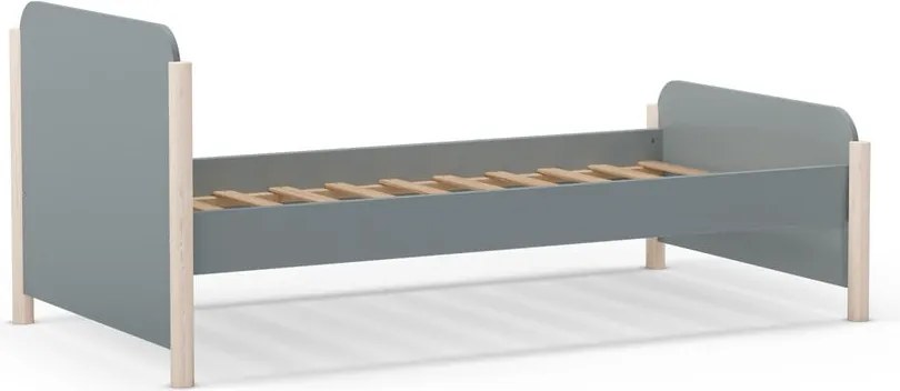 Детско легло сиво-зелено 90x190 cm от масивен бор с включена подматрачна рамка Enola – Marckeric