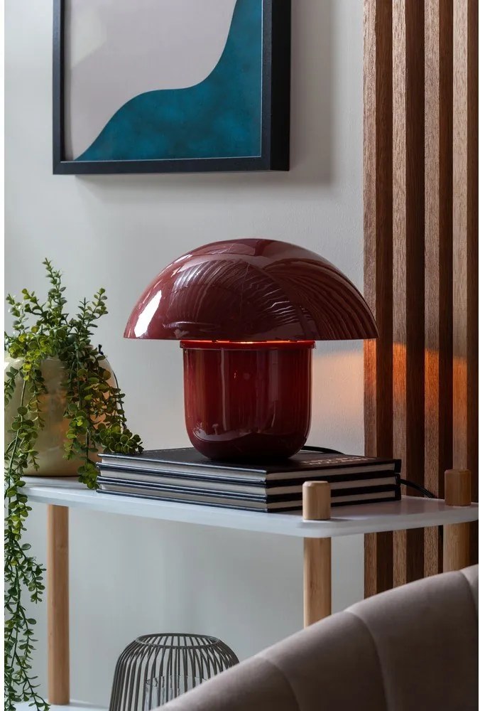 Бордо метална настолна лампа (височина 25 cm) Fat Mushroom – Leitmotiv