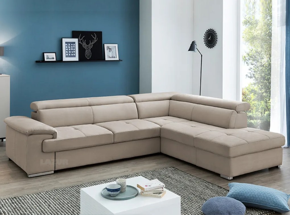 Ъглов разтегателен диван Корса с подвижни подглавници