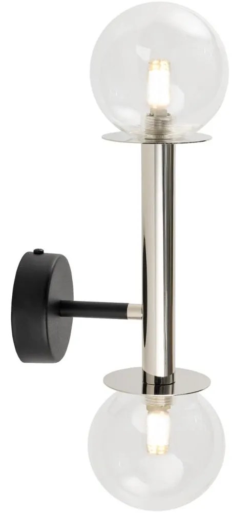 Аплик DAISY 2xG9/12W/230V лъскав хром/черен/прозрачен