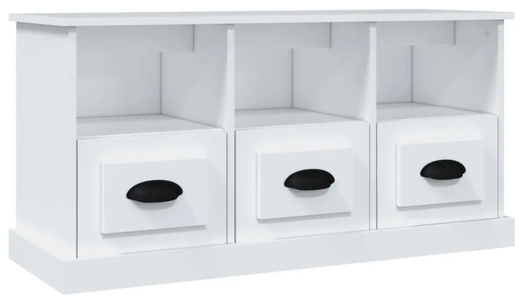 816288 vidaXL ТB шкаф, бял, 100x35x50 см, инженерно дърво