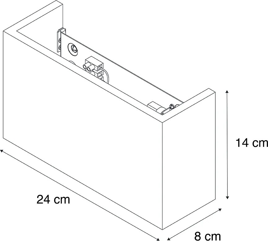 Интелигентна стенна лампа дъбов 24 см с включен Wifi G9 - Otan