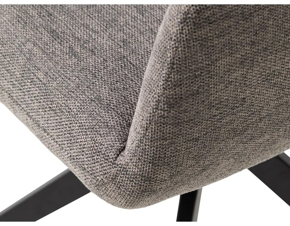 Сив тапициран трапезен стол с подлакътници Roxana – Unique Furniture