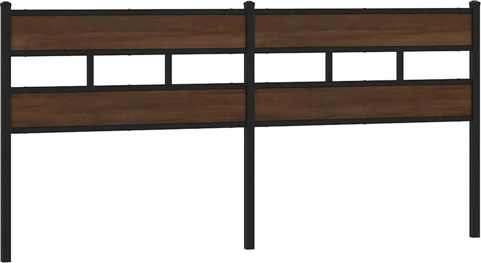 4017187 vidaXL Резервна табла за легло, кафяв дъб, 180 см, стомана и инженерно дърво