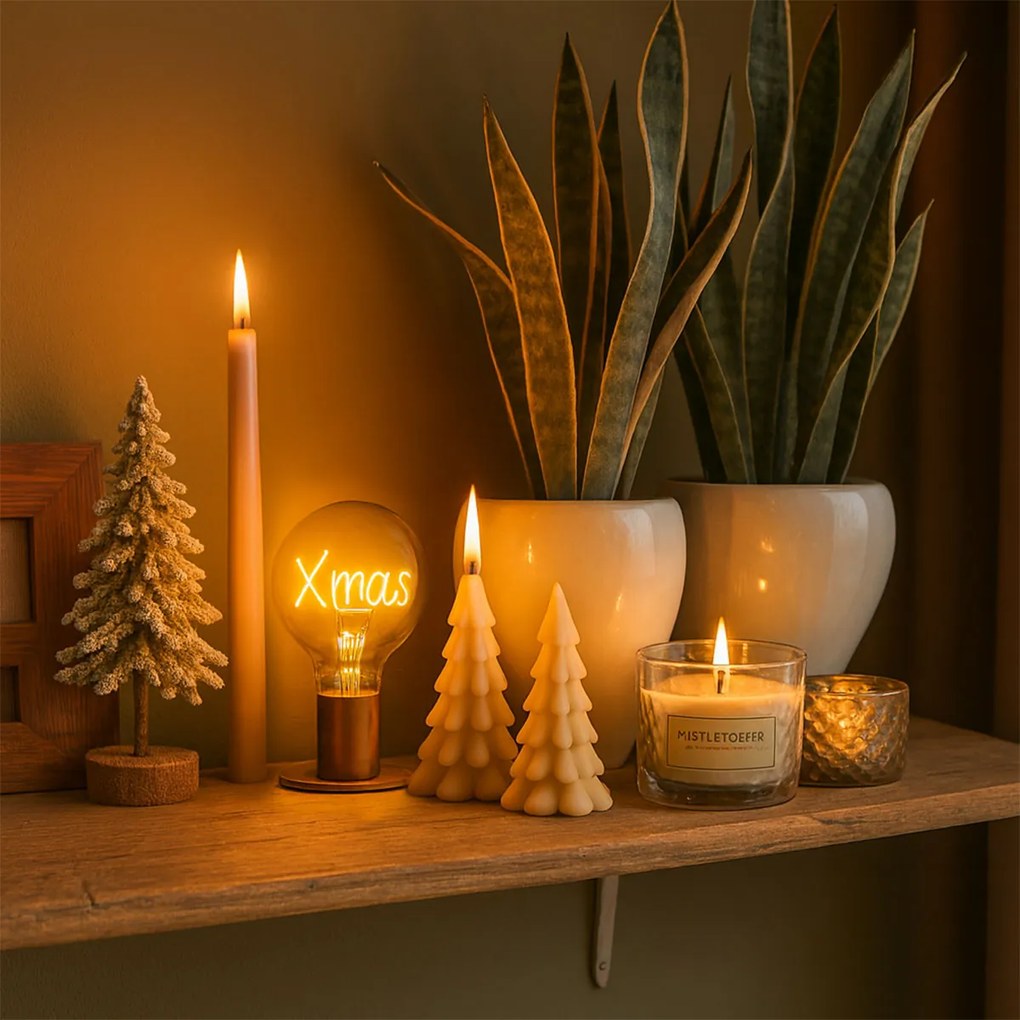 Коледна E27 LED крушка G125 кехлибар 1.8W 100 lm 1800K