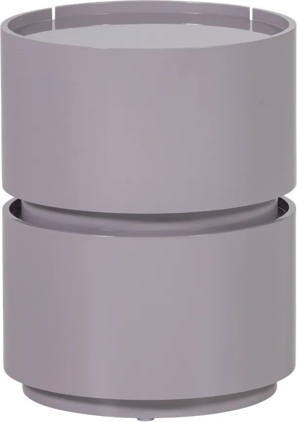 Светлосиво гланцово нощно шкафче Lunex – WOOOD