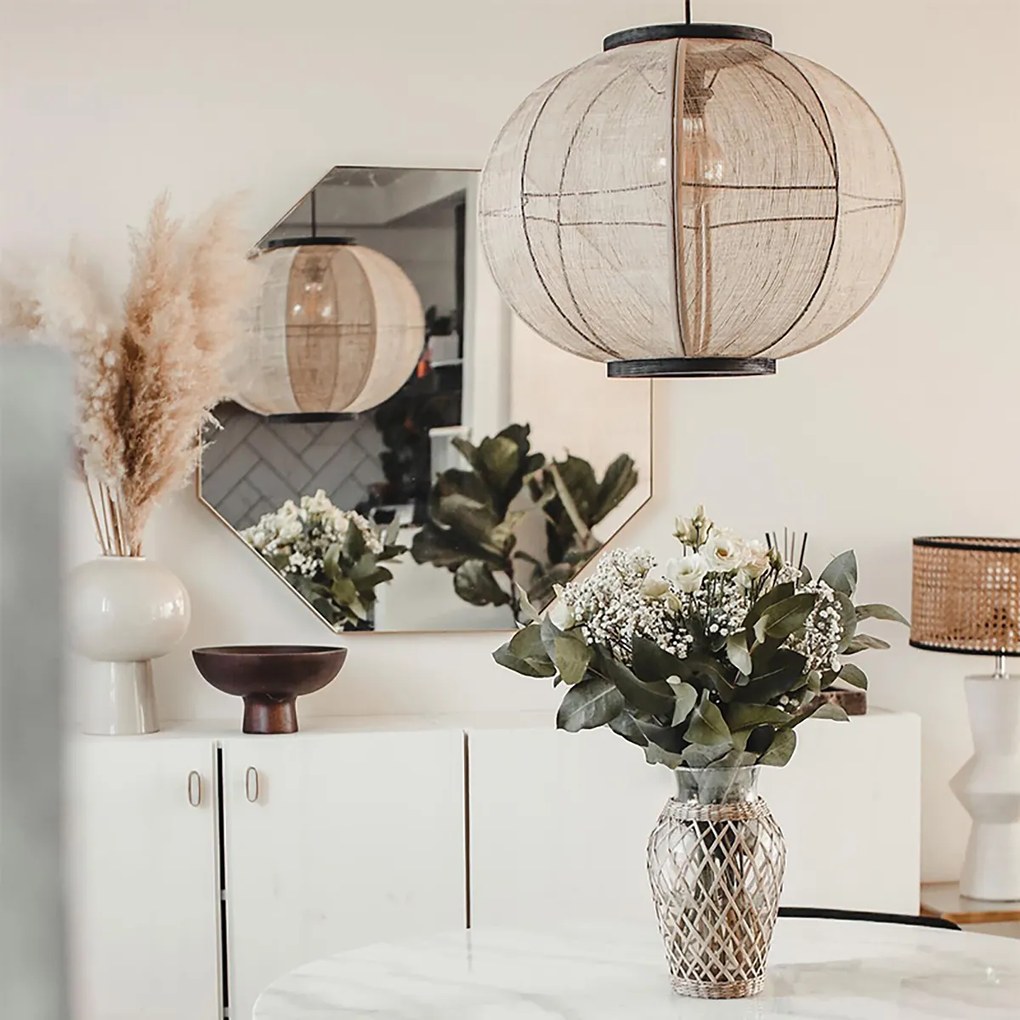 Смарт висяща лампа кафява 48 см вкл. Wifi G95 - Rob