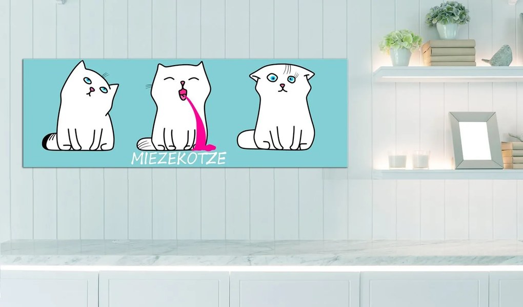 Платнен печат - Miezekotze: Cat Trio (Blue) 135x45