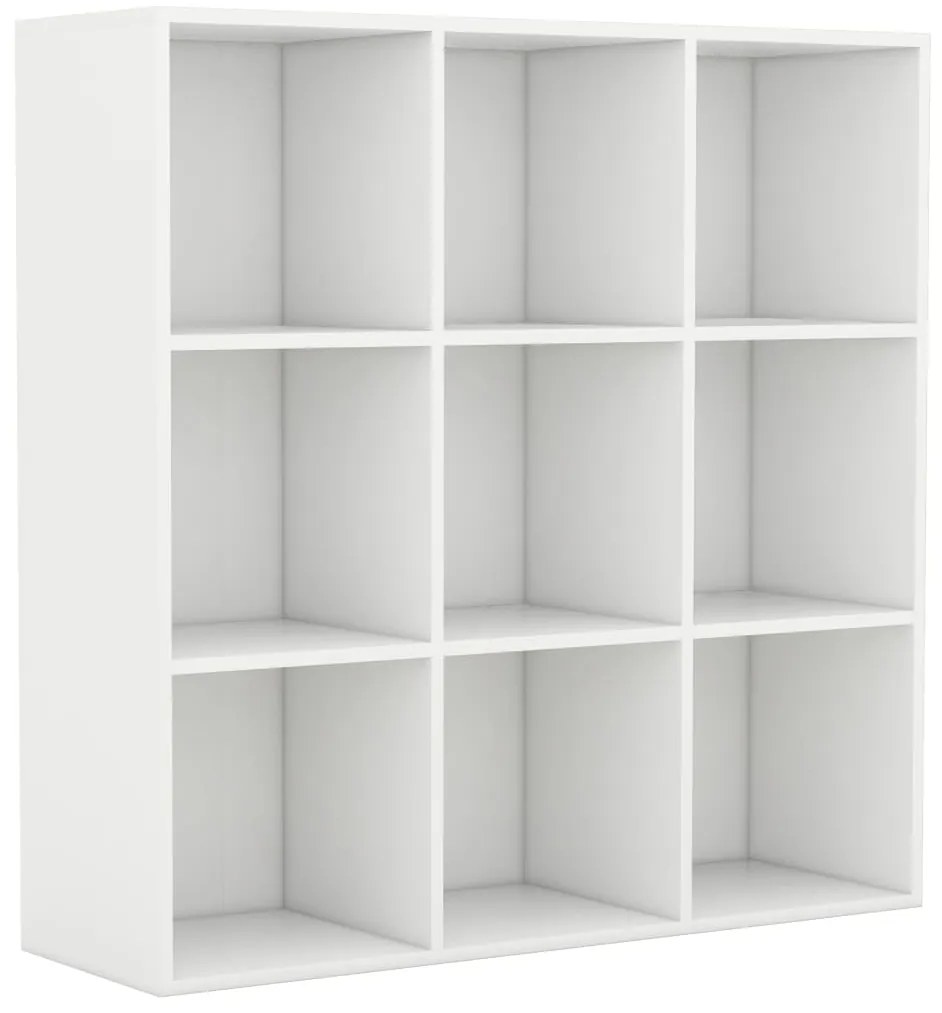 801125 vidaXL Библиотека, бяла, 98x29x97,5 см, инженерно дърво